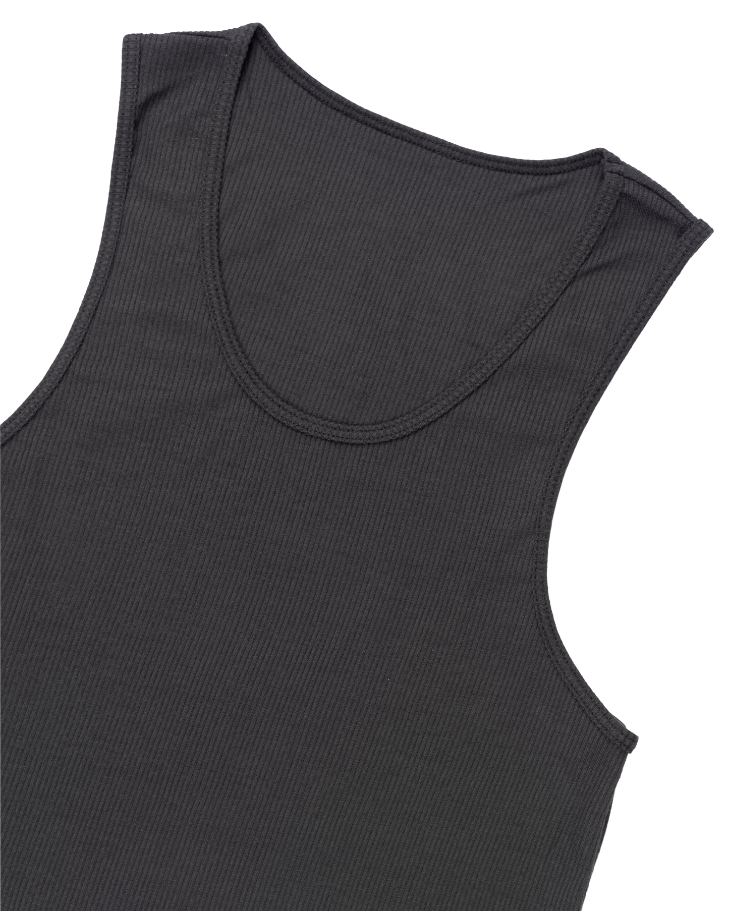 Ribbed Tank Charcoal