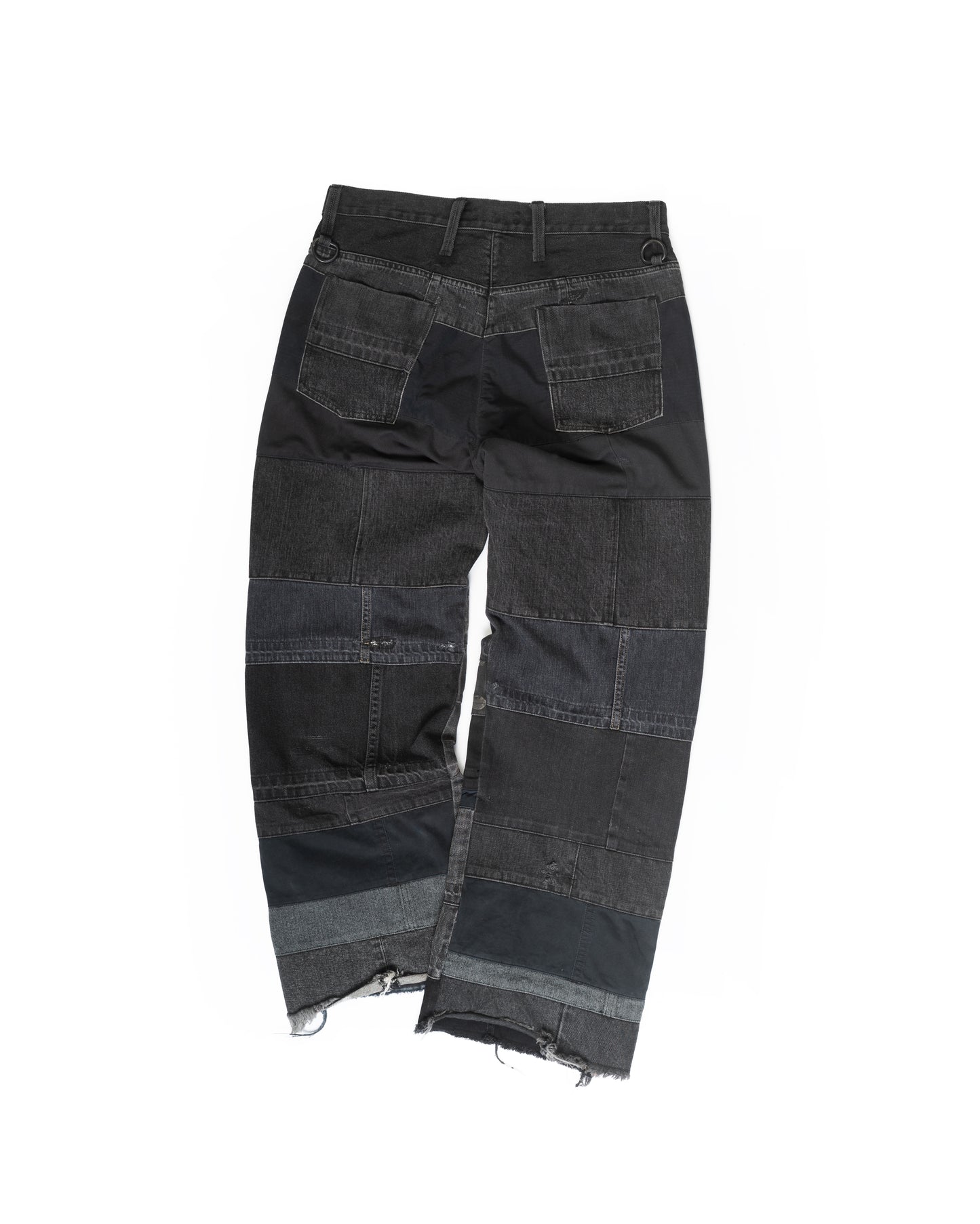 WIDE LEG PANT BLACK DENIM HEM