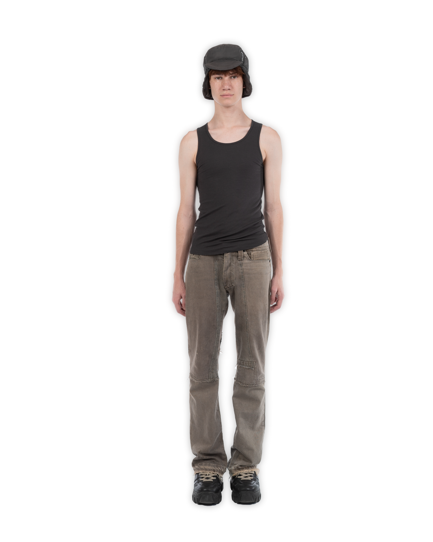 Ribbed Tank Charcoal