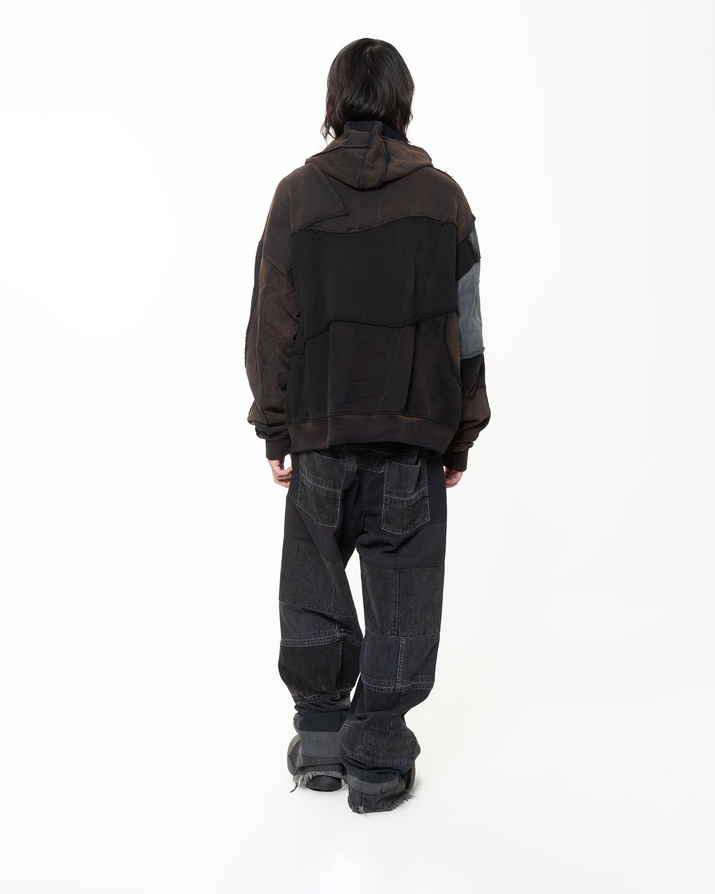 WIDE LEG PANT BLACK DENIM HEM