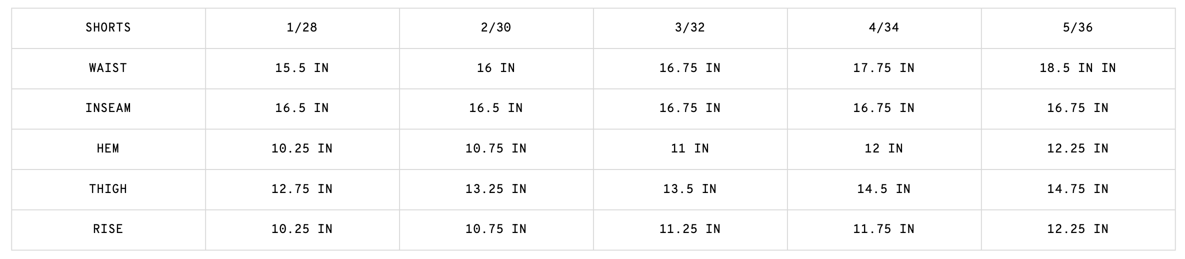 Size Guide