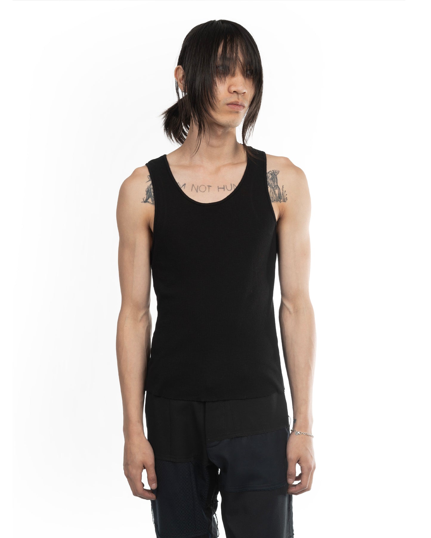 Ribbed Tank Black