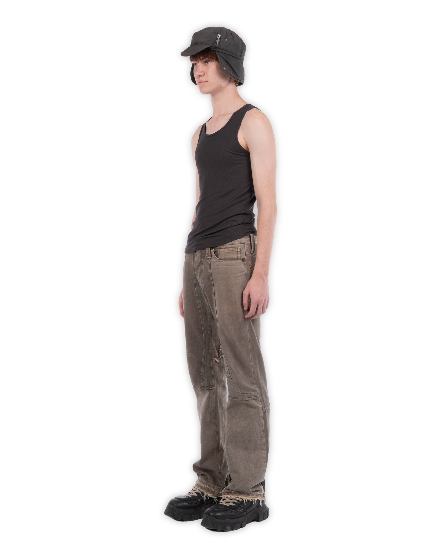 Ribbed Tank Charcoal