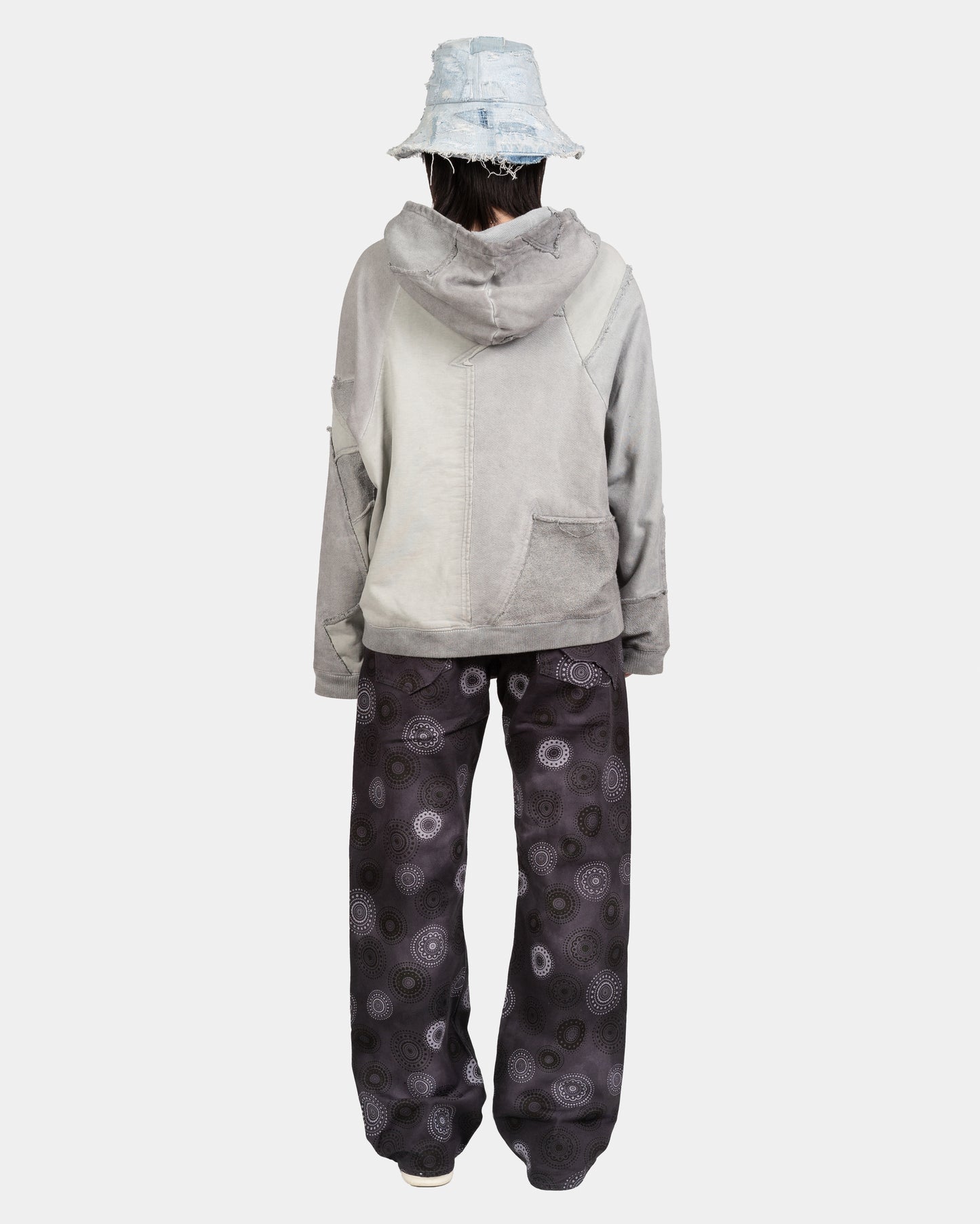 Raglan Scrap Hoodie in Cement