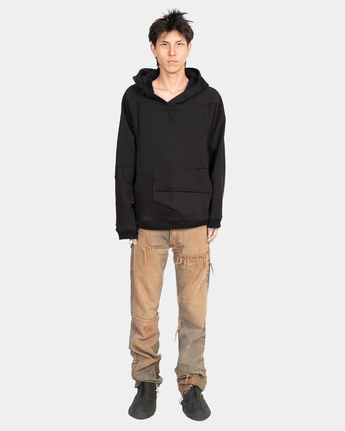 Raglan Scrap Hoodie in Darkness