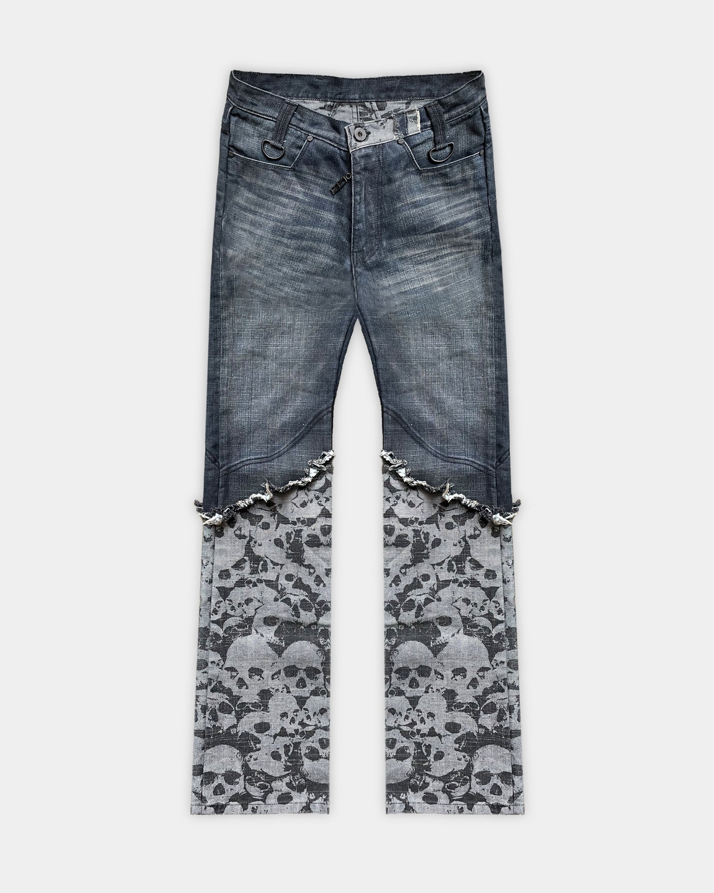 Rip Denim Indigo Skull