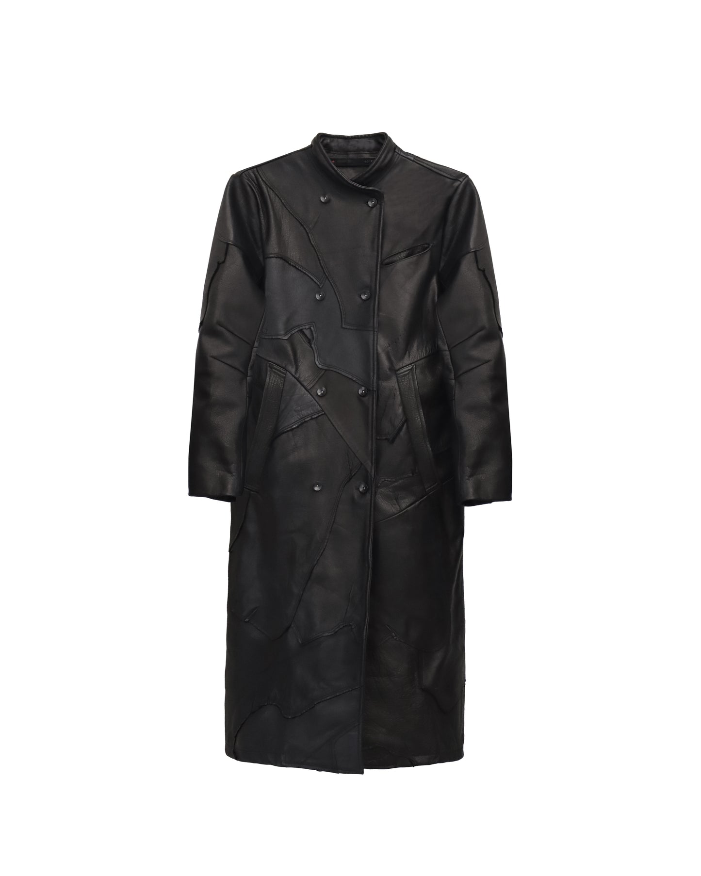 SCRAP LEATHER SWEEP COAT
