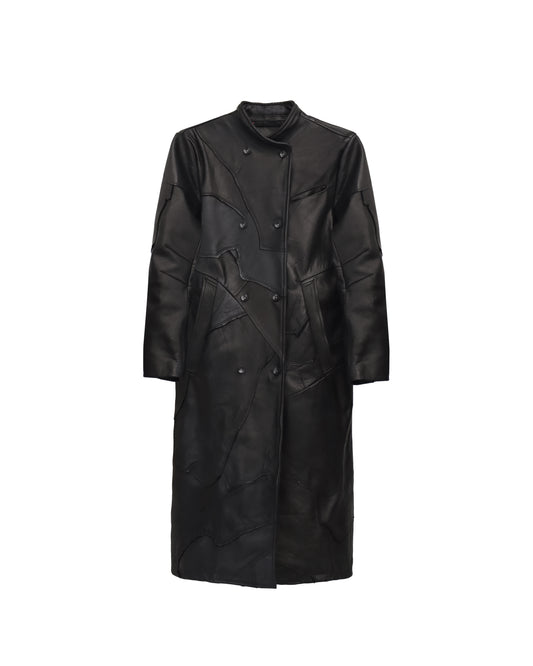 SCRAP LEATHER SWEEP COAT