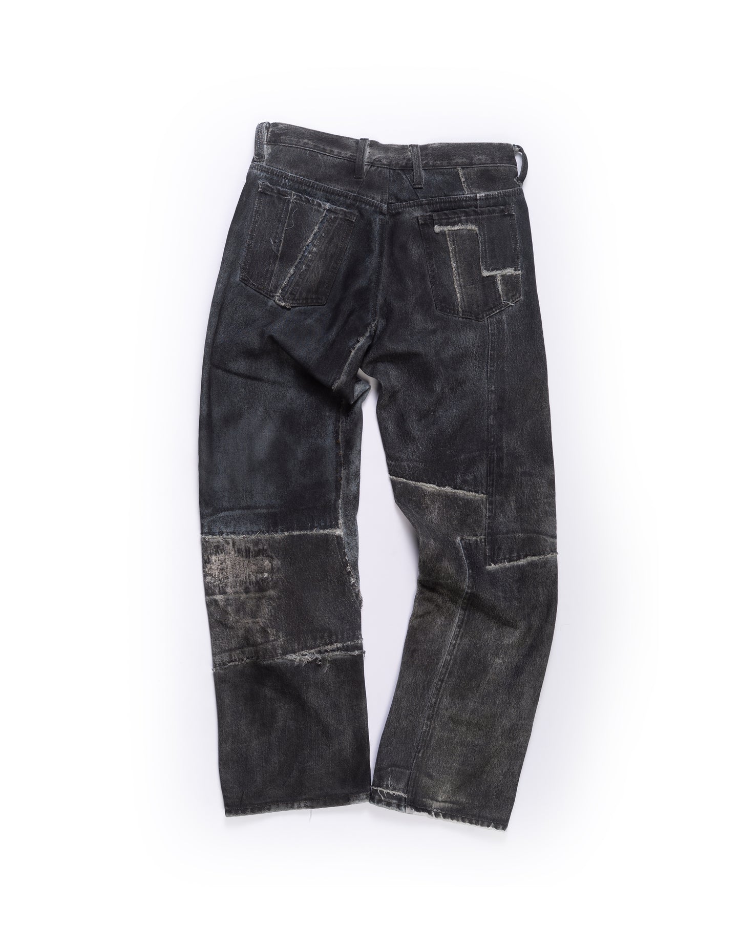 WORN WAXED SCRAP DENIM