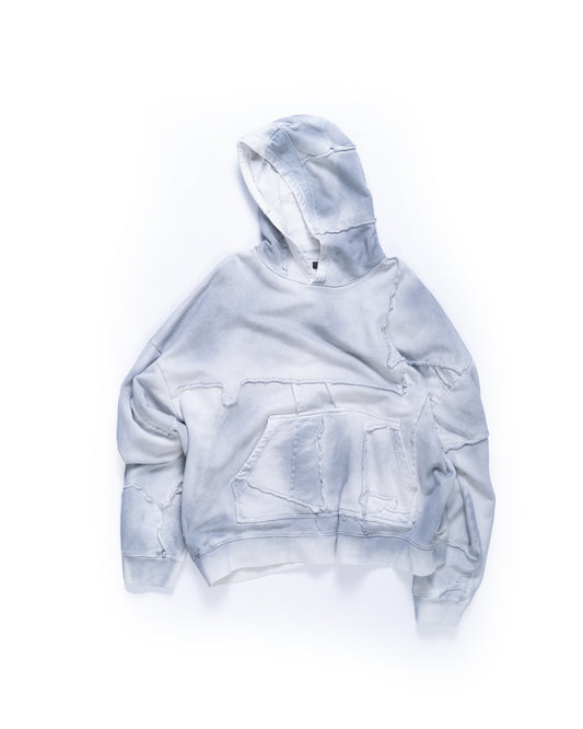 SCRAP PULLOVER HOODIE SPRAY BLUE