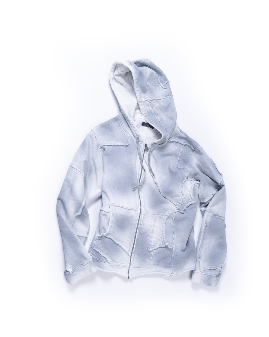 SCRAP ZIP UP HOODIE SPRAY BLUE