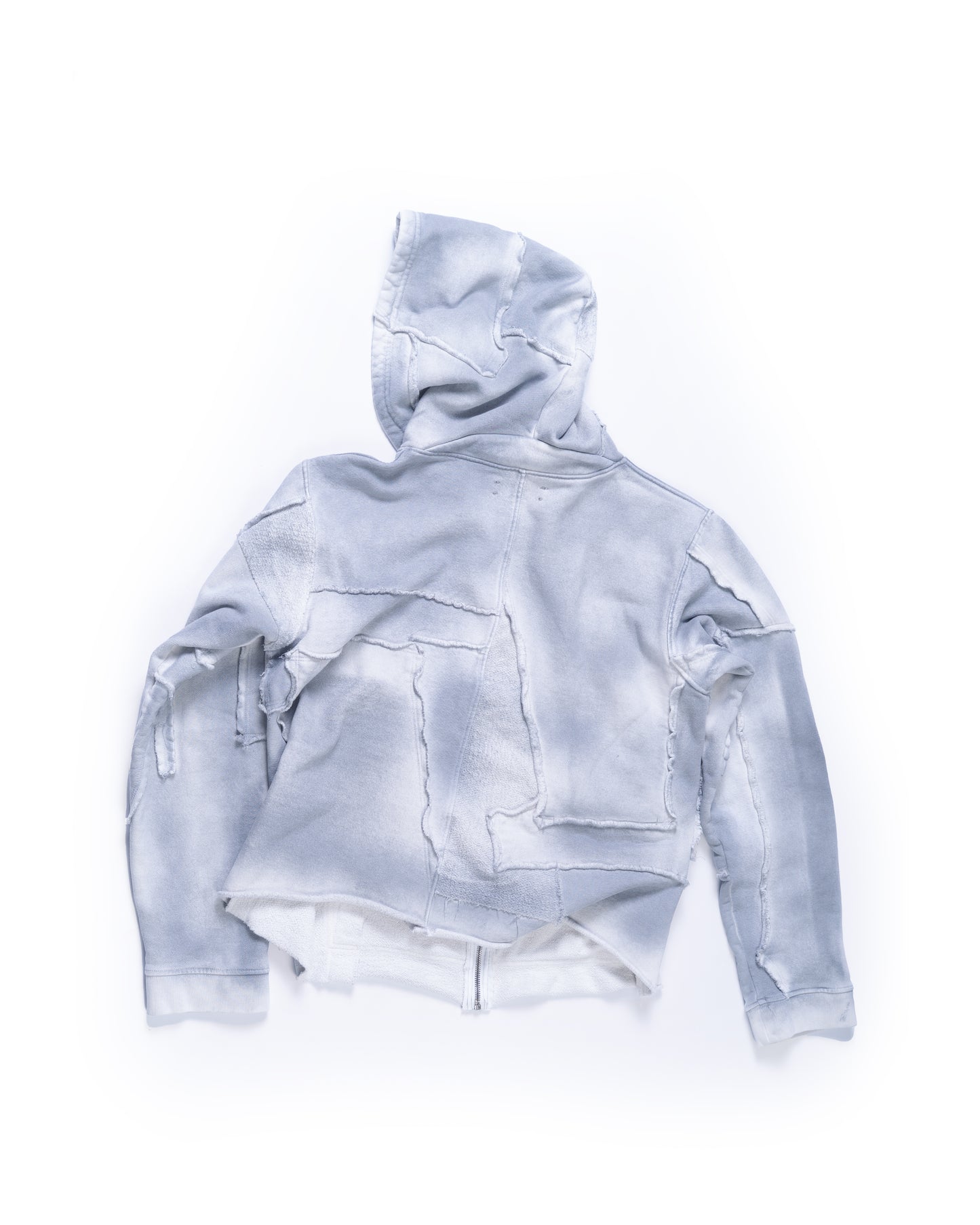 SCRAP ZIP UP HOODIE SPRAY BLUE