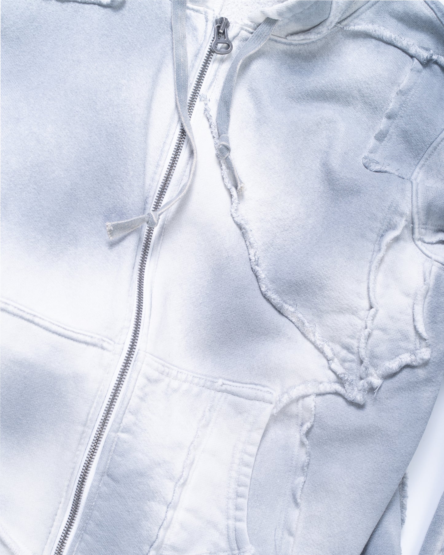 SCRAP ZIP UP HOODIE SPRAY BLUE