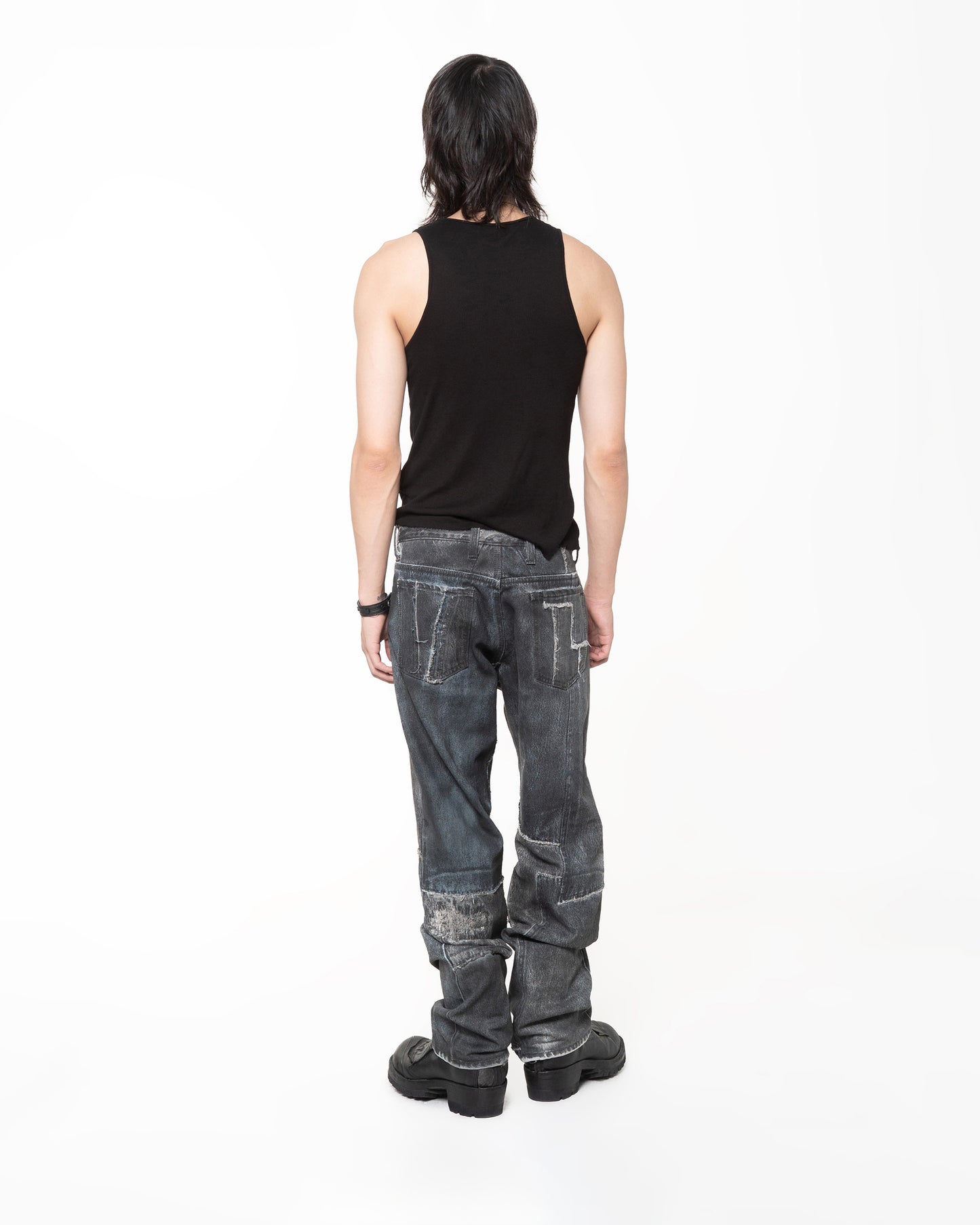 WORN WAXED SCRAP DENIM