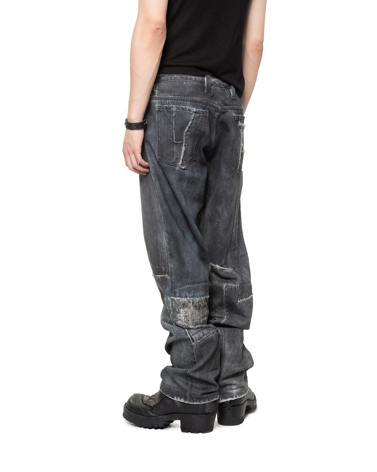 WORN WAXED SCRAP DENIM