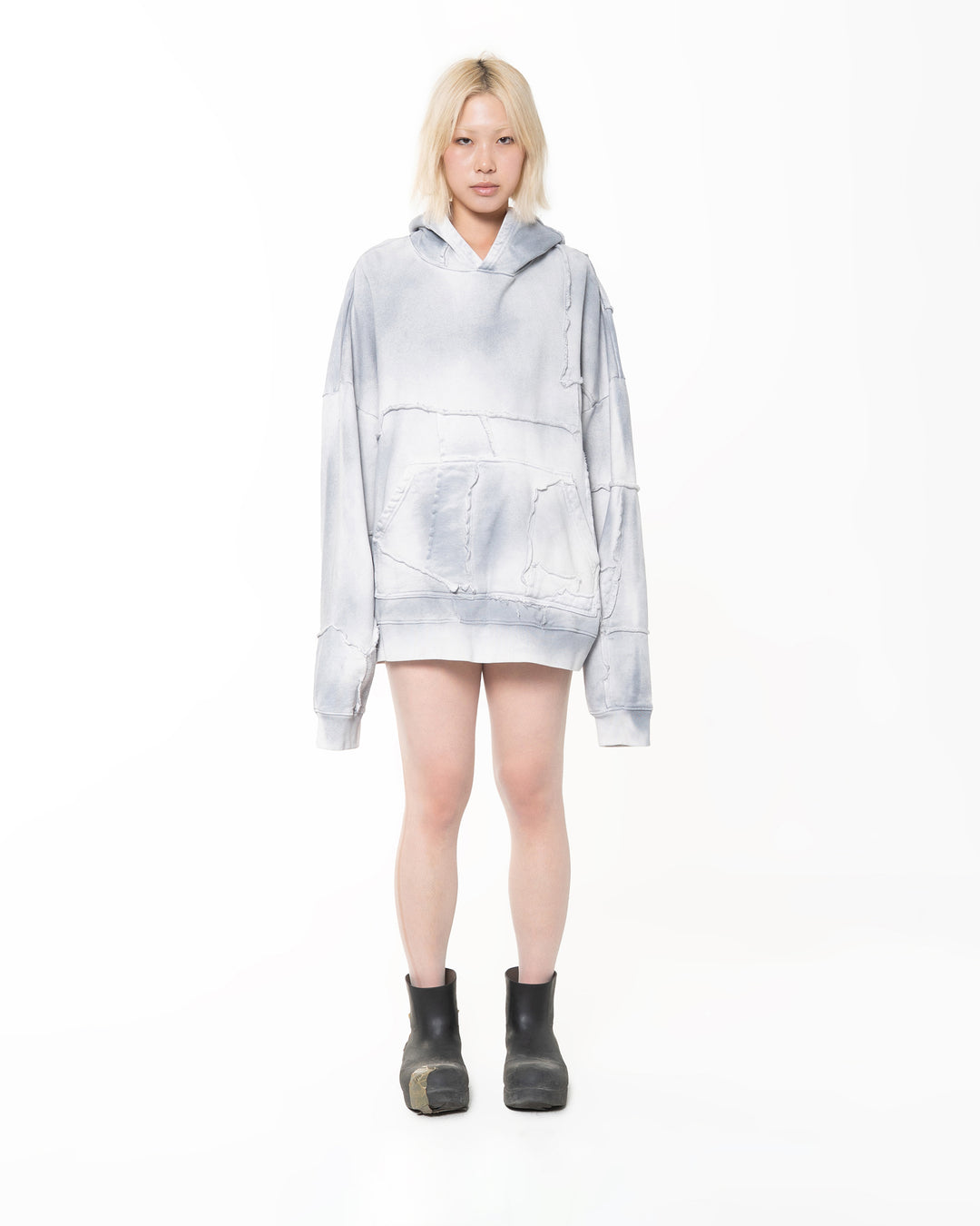 SCRAP PULLOVER HOODIE SPRAY BLUE