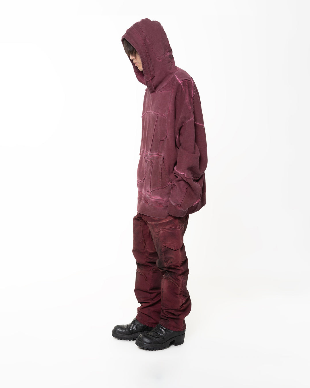 SCRAP PULLOVER HOODIE BRICK