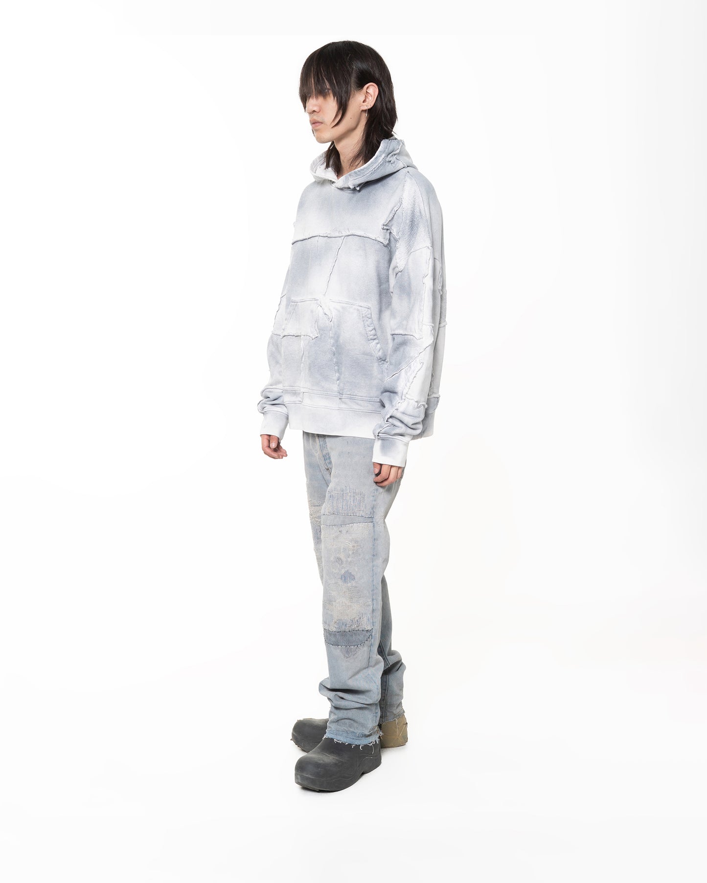 SCRAP PULLOVER HOODIE SPRAY BLUE