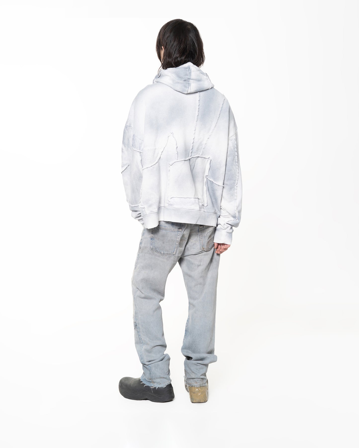 SCRAP PULLOVER HOODIE SPRAY BLUE