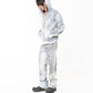 SCRAP ZIP UP HOODIE SPRAY BLUE