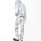 SCRAP ZIP UP HOODIE SPRAY BLUE