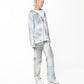 SCRAP ZIP UP HOODIE SPRAY BLUE