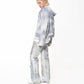 SCRAP ZIP UP HOODIE SPRAY BLUE