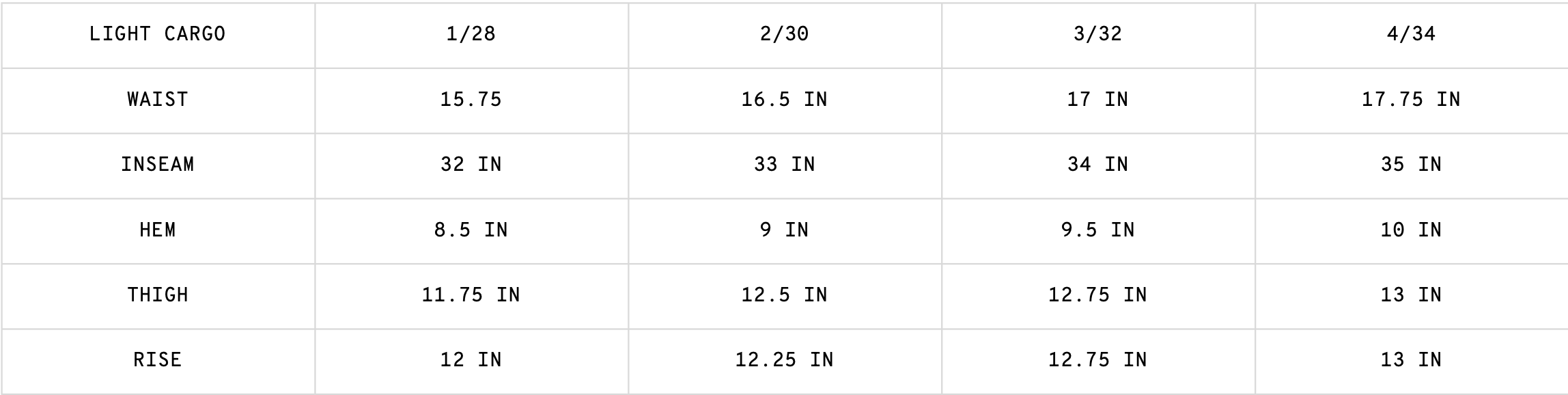 Size Guide