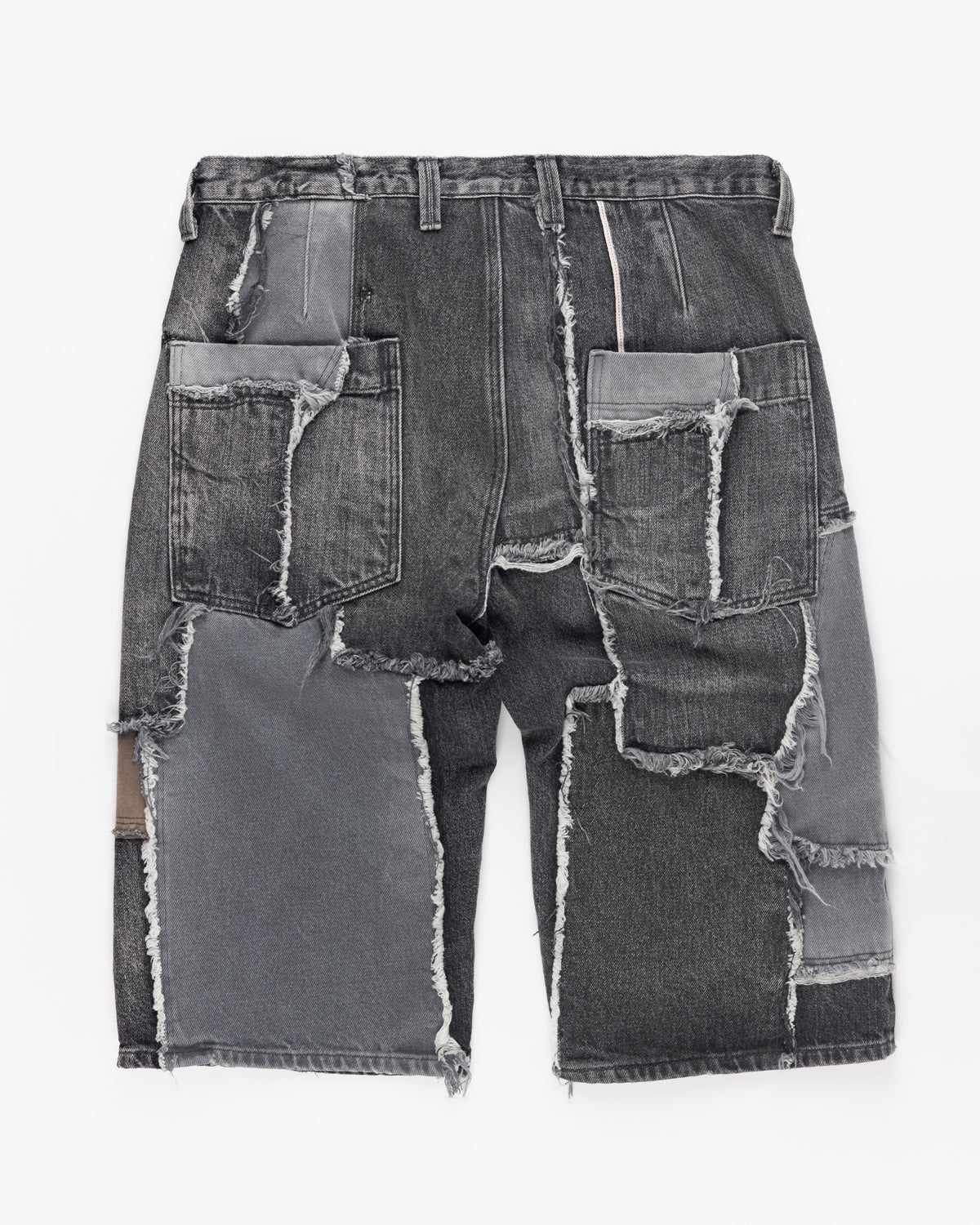 Scrap Denim Shorts Grey