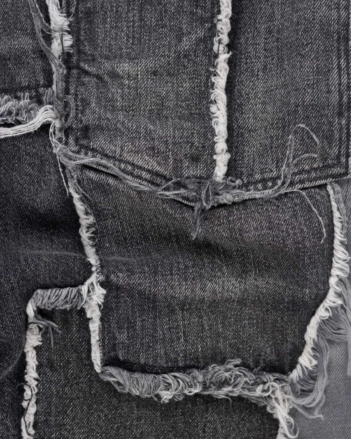 Scrap Denim Shorts Grey