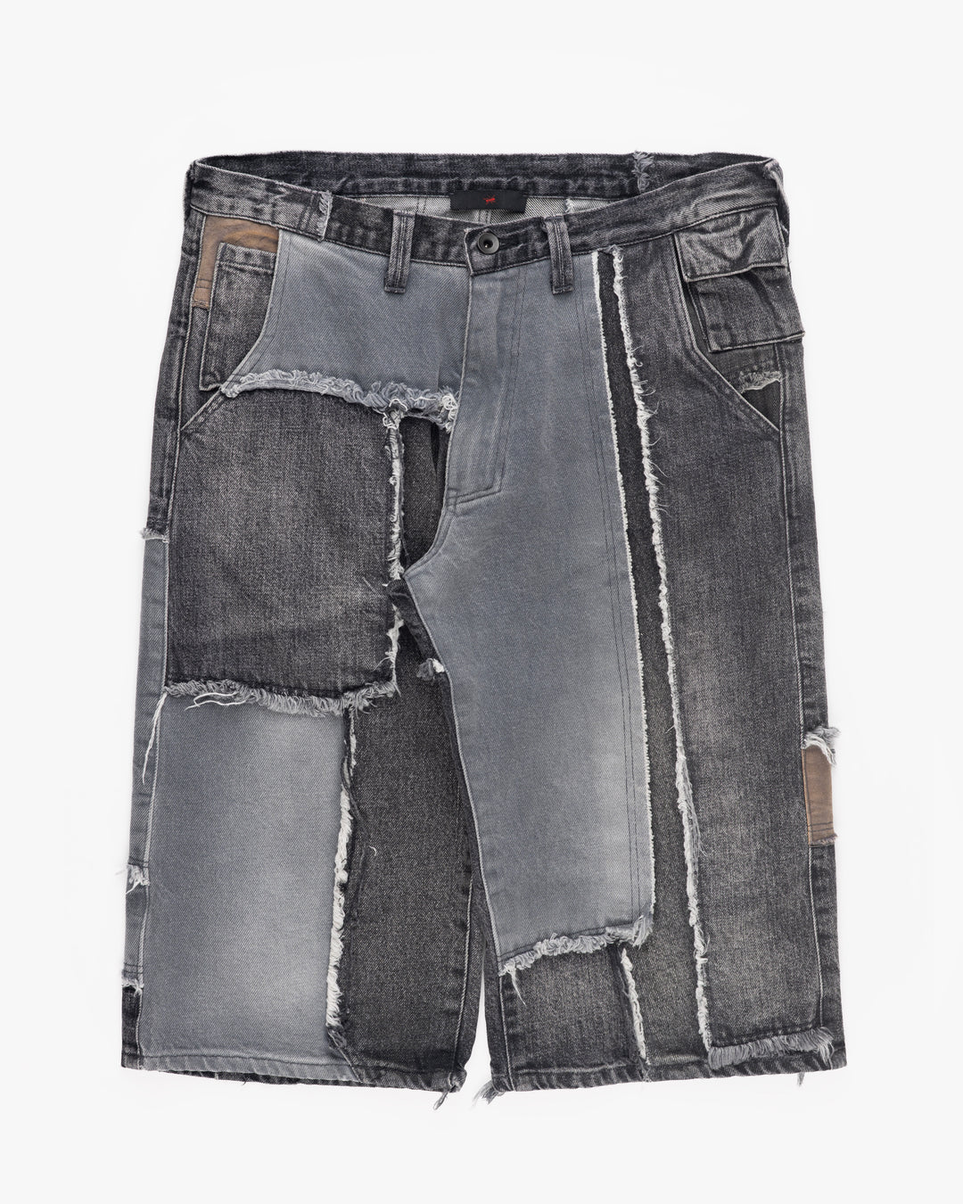 Scrap Denim Shorts Grey