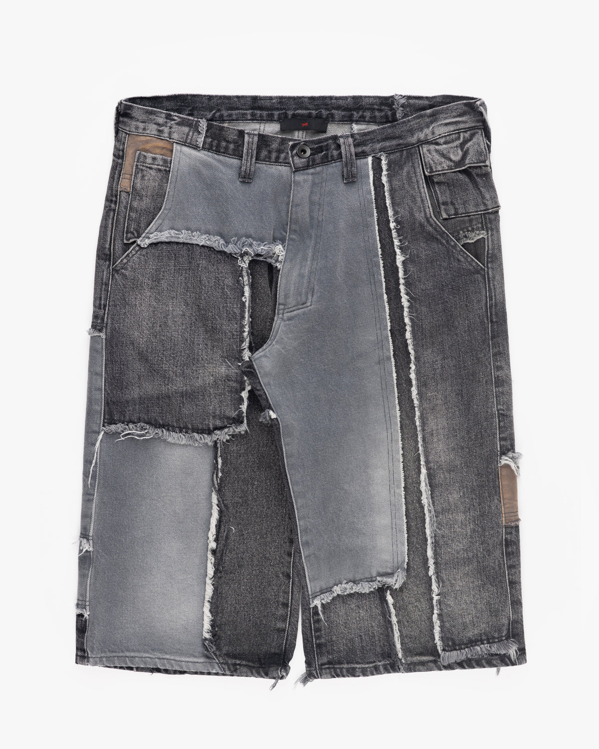 Scrap Denim Shorts Grey