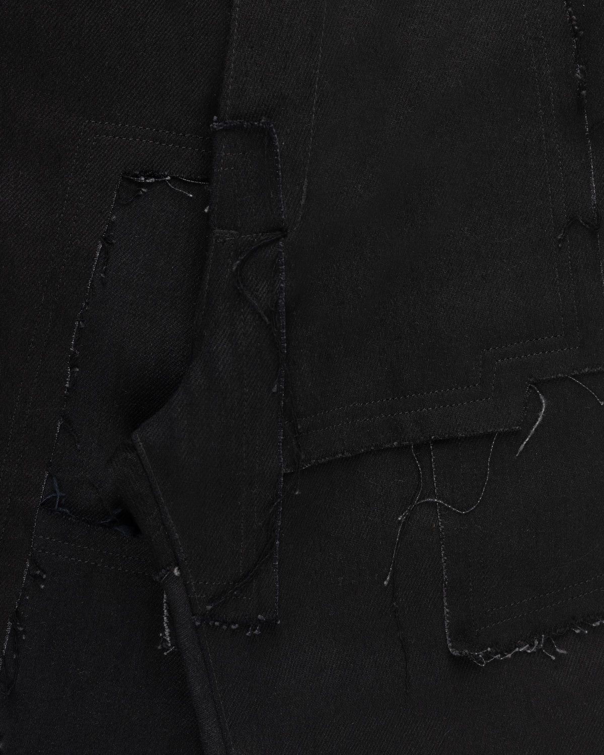 Scrap Denim Shorts Black
