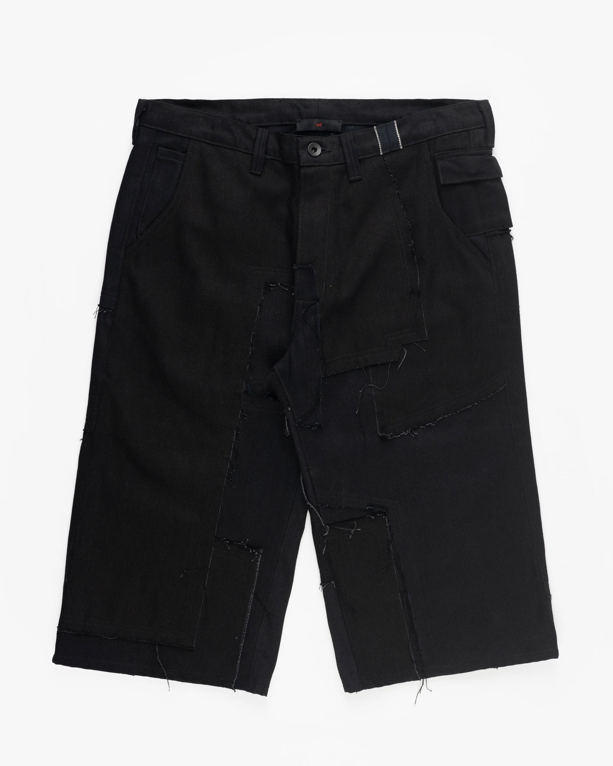 Scrap Denim Shorts Black