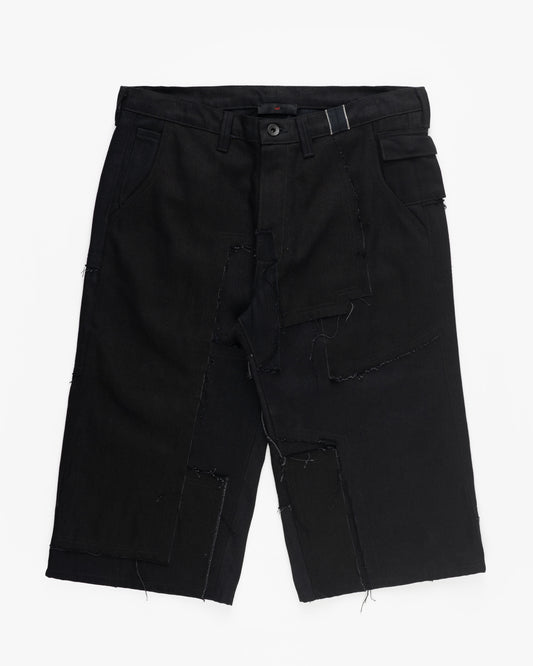 Scrap Denim Shorts Black