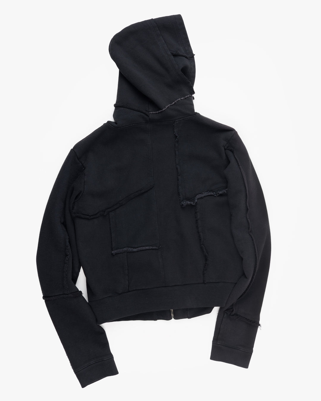Scrap Zip Up Hoodie Black