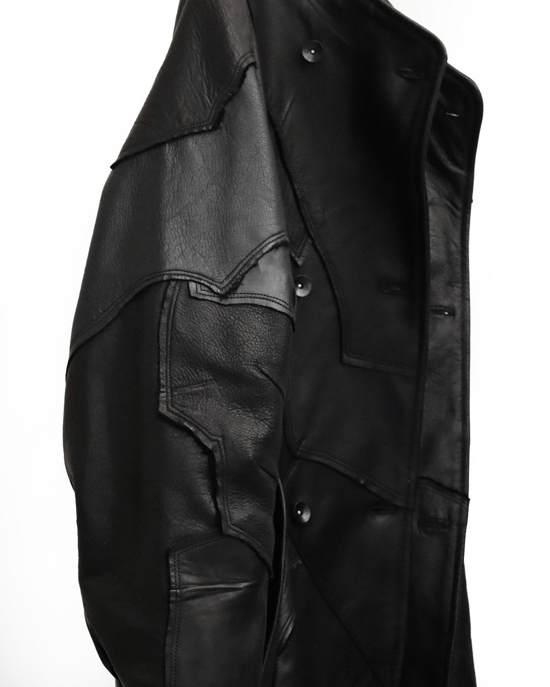 SCRAP LEATHER SWEEP COAT