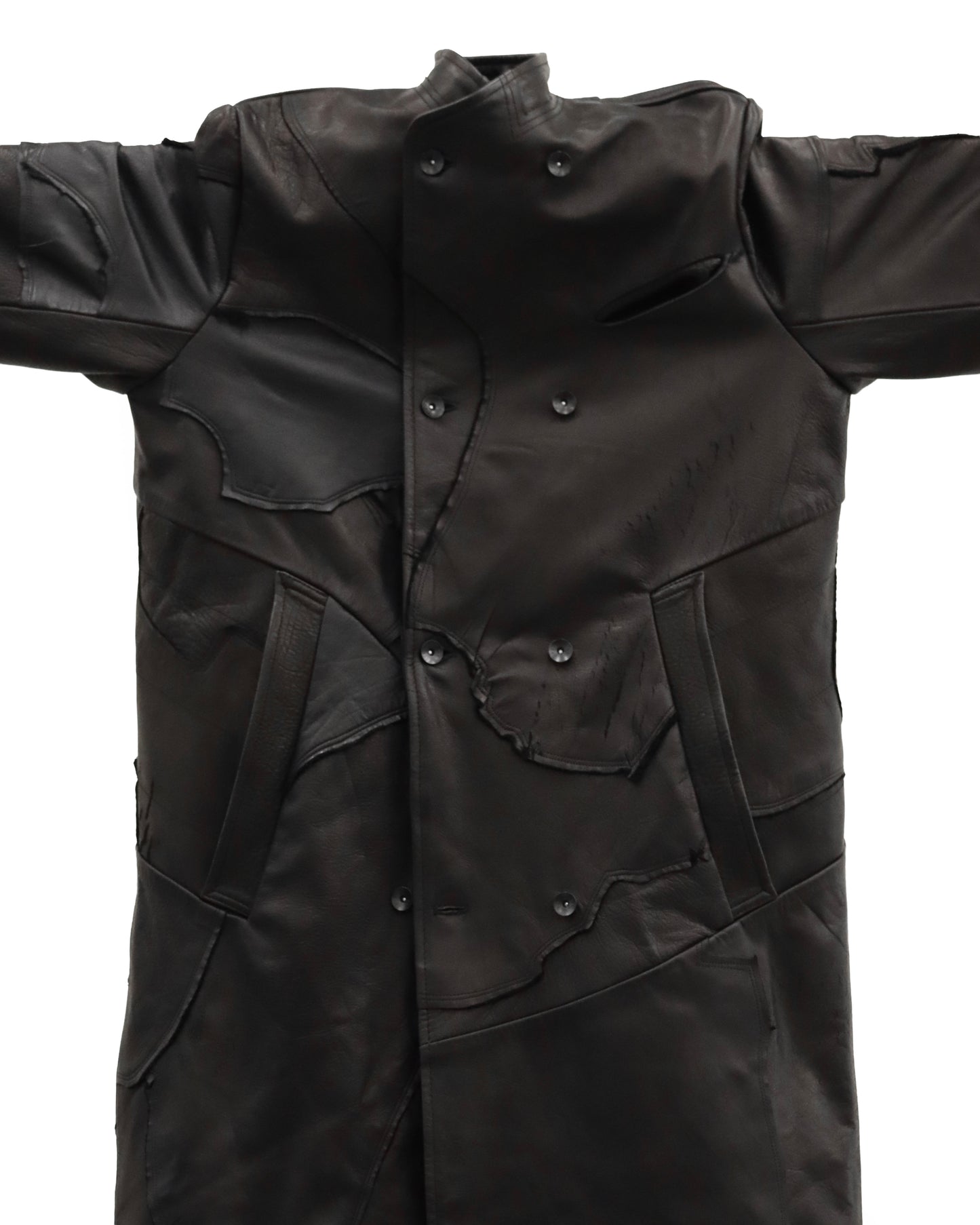 SCRAP LEATHER SWEEP COAT