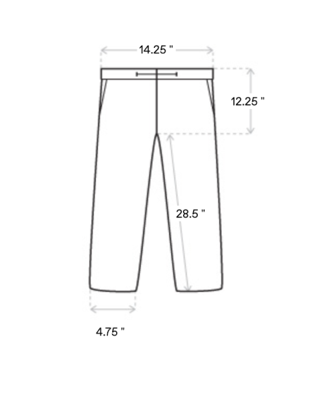 Circles Denim Black Overdye size guide